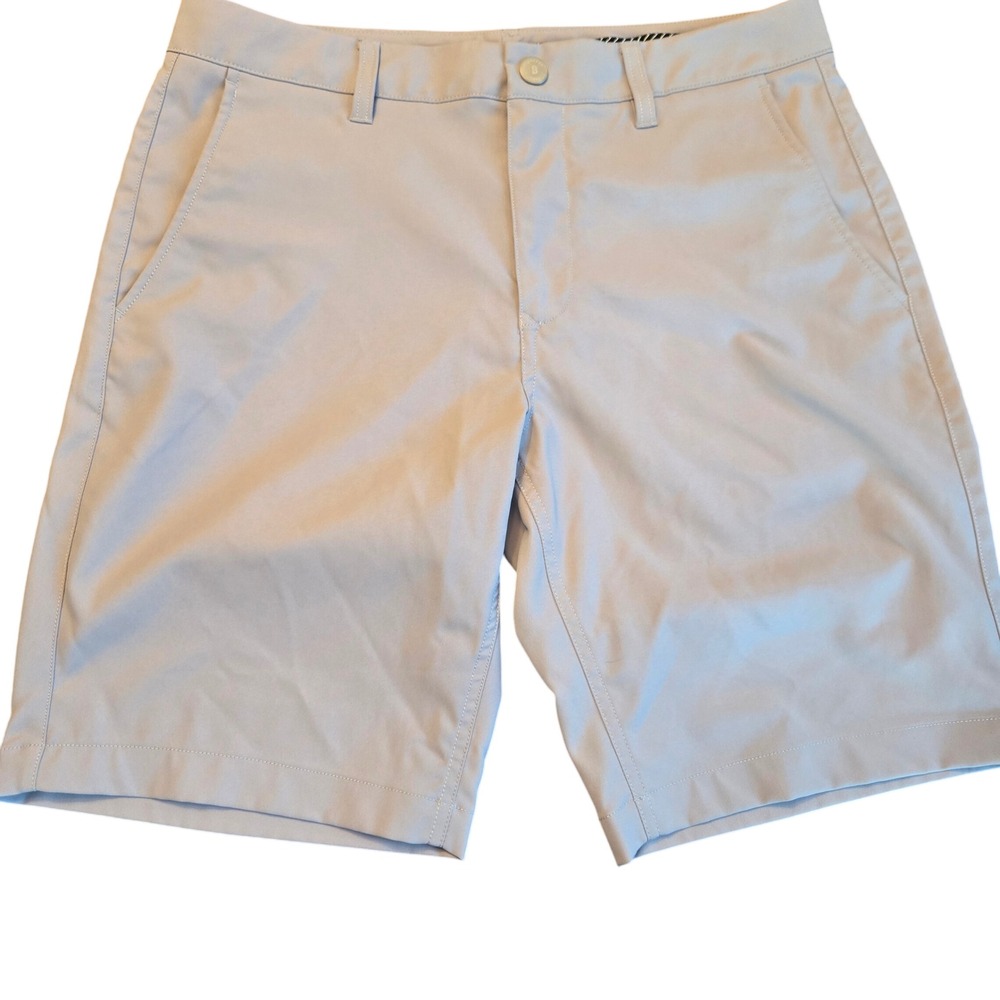 Bonobos Golf Shorts Mens 32 Light Grey Performance 10 Inch Inseam Athletic Stone